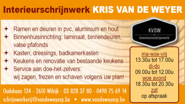 Interieurschrijnwerk KRIS VAN DE WEYER