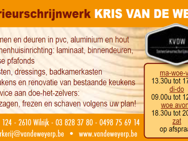Interieurschrijnwerk KRIS VAN DE WEYER